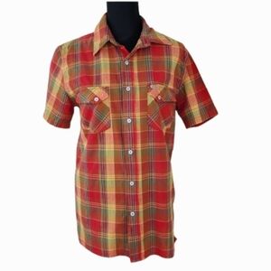 Levi Strauss SIGNATURE 'Vintage Fit' Short Sleeve Plaid Western Shirt (S)